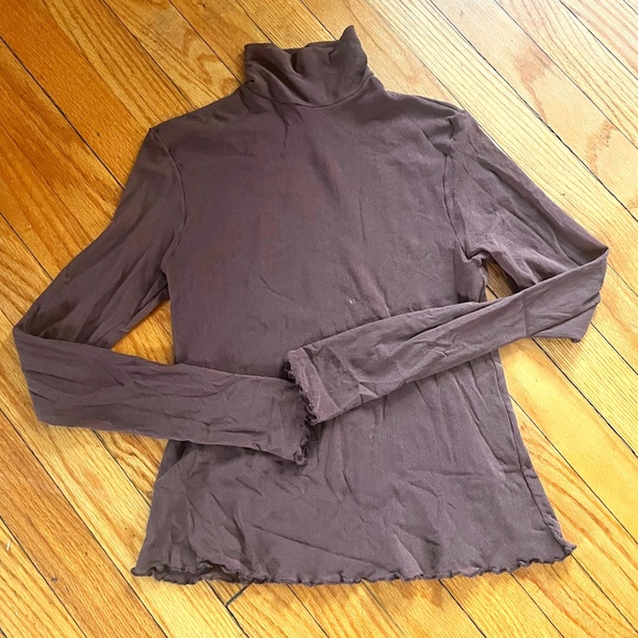 Petit Pois Viviana G Brown Mesh Turtleneck - size medium - Picture 1 of 5